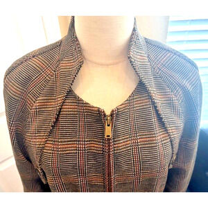 ETCETERA Brown Multi Plaid Fancy Blazer Jacket SZ 12 NEW Career Cocktail $450
